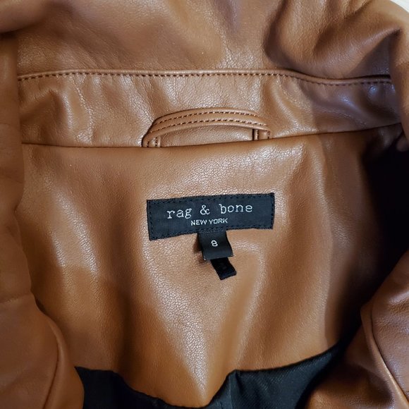 Brown Faux Leather Jacket - Picture 3 of 8